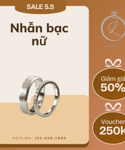 Cặp nhẫn cưới bạc cao cấp - QN0134